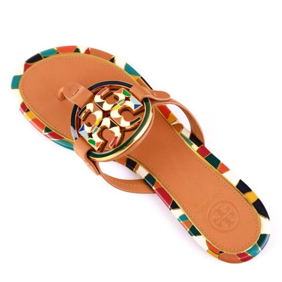 NIB Tory Burch Enamel Metal Miller Sandals Multi 8.5-9 SOLD OUT - Picture 10 of 11